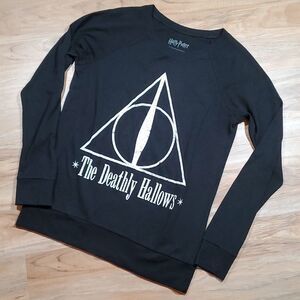 🔺️Harry Potter Black Deathly Hallows Long Sleeve Top Medium